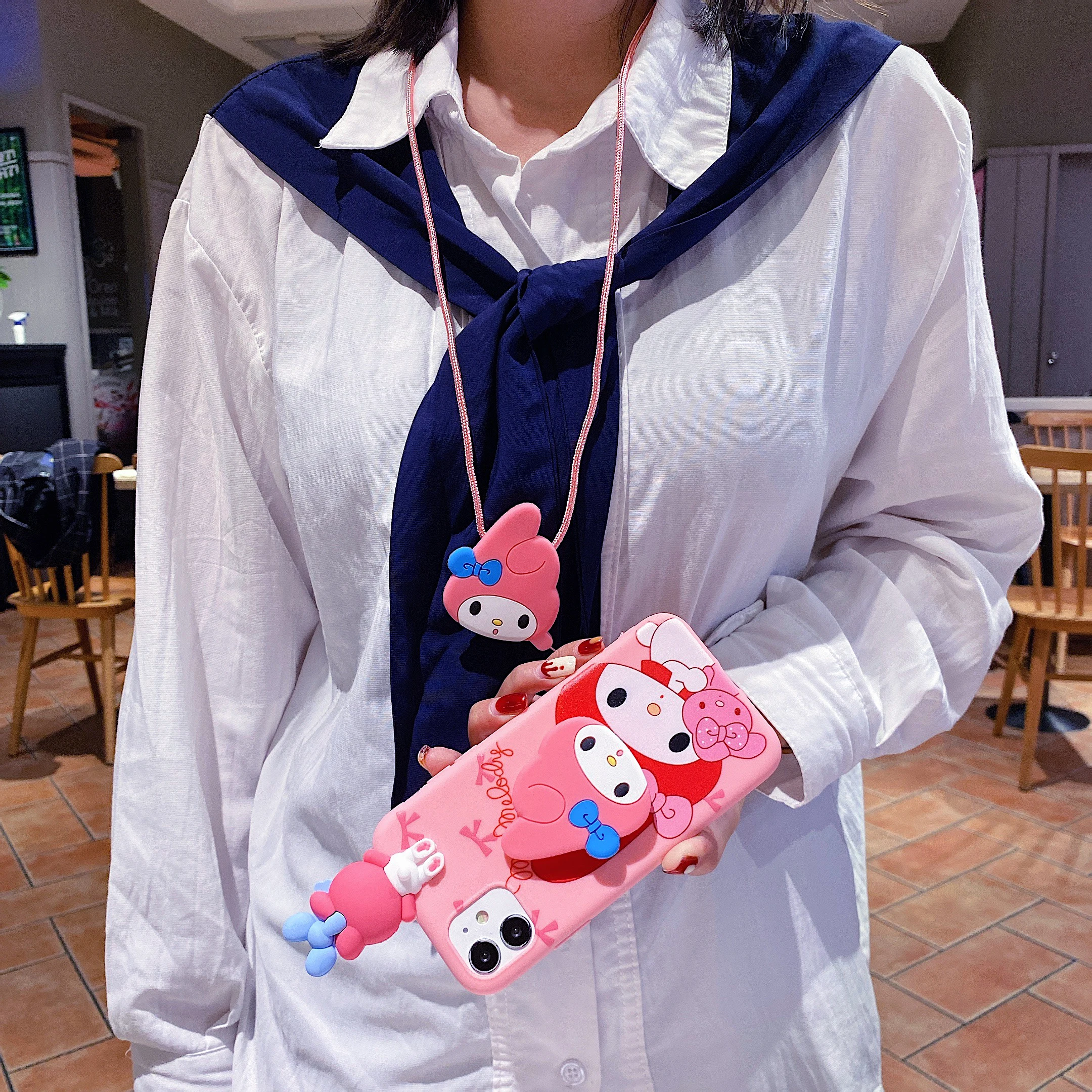 Adorable Sanrio 3D Kitty Melody Phone Holder Case with Lanyard