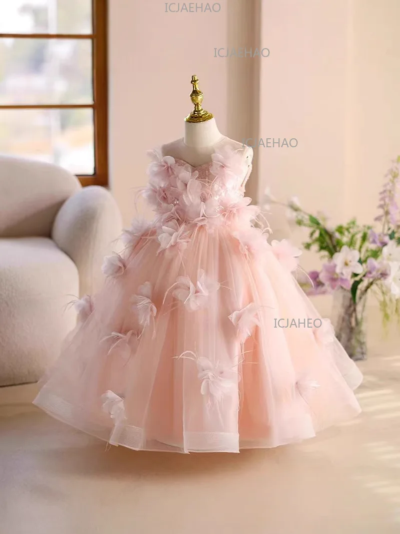 Girls Dress Summer Fashion Girls Princess Wedding Dresses Vestido Piano Performance Costume Teenager New Kids Clothes 1-14 Years - 2