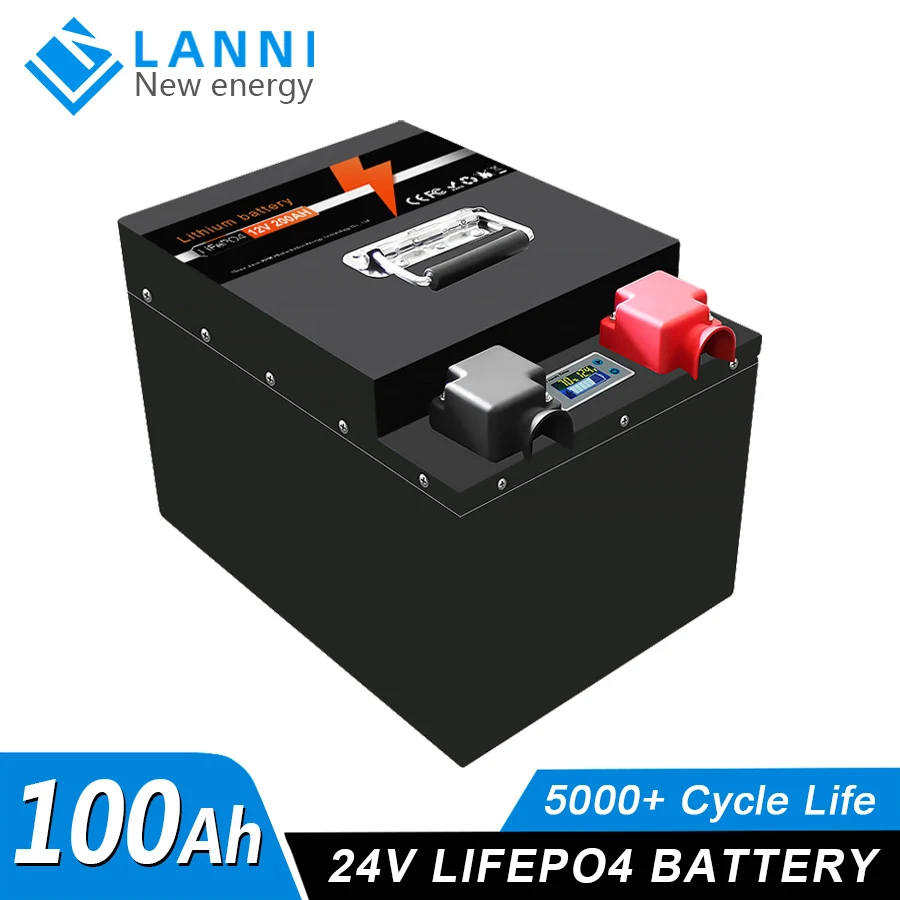 24V 100Ah LiFePO4 batterie Lithium-eisen Li-Ion 25,6 V energie speicher  lithium-batterie Gebaut-in BMS Optional kommunikation modul