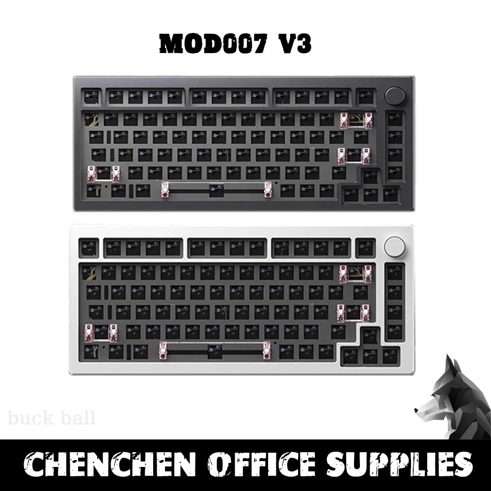 AKKO MOD007 V3 유선 기계식 키보드 키트, 알루미늄 맞춤형 노브, 핫 스왑 개스킷 레이아웃, 게이머 베어본 CNC 키보드 선물