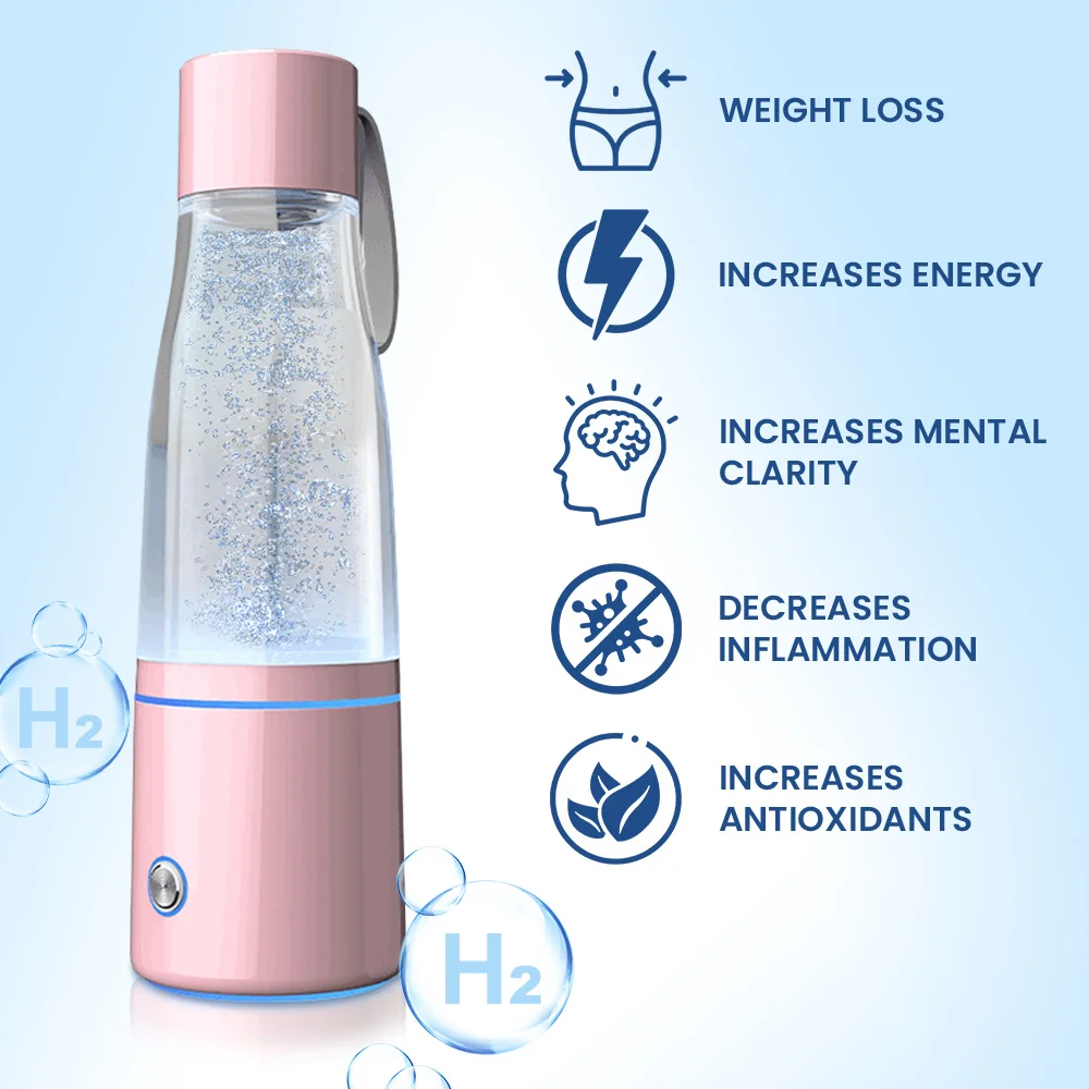 CAWOLO Premium Molecular Hydrogen Water Generator Bottle DuPont SPE+PEM Dual Chamber Maker + H2 Inhalation Device 5000ppB Max