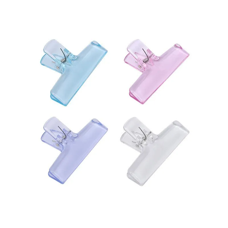 Colorful Transparent Acrylic Binder Clip Planner Clip Paper Clamp Organizer Office File Clamps Holder office School Supplies paper clip