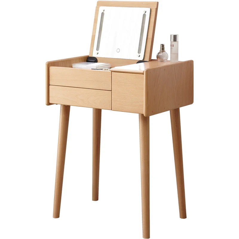 

YY Storage Beech Dressing Table Modern Simple Small Apartment Home Makeup Table