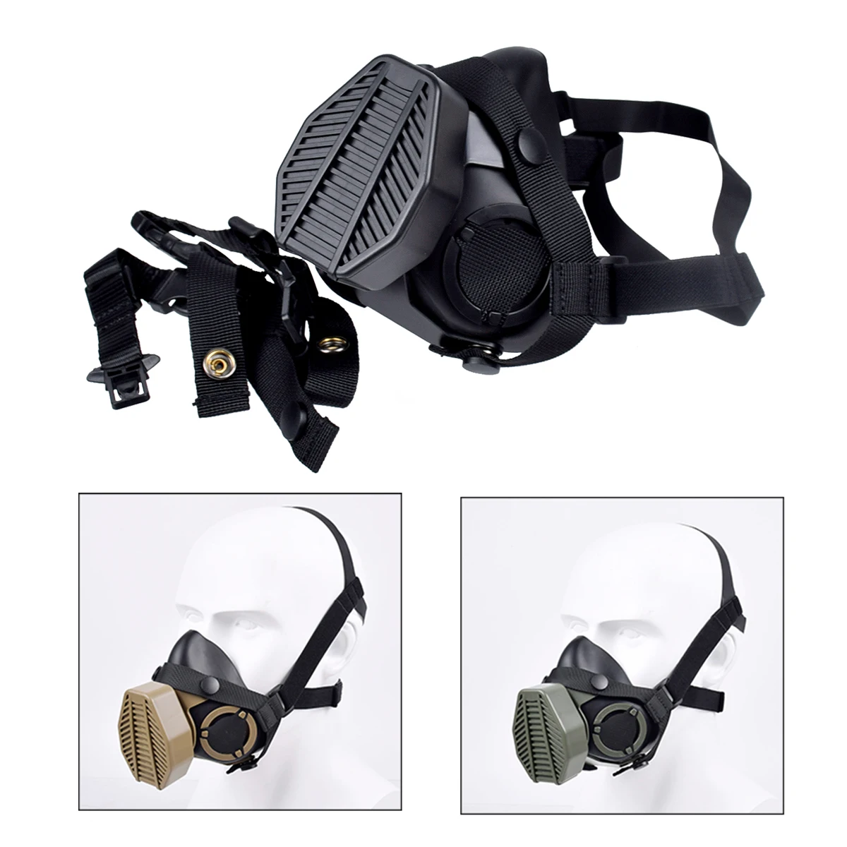 Tactical SOTR Mask Special Operations Respirator With MIC Communication Half-mask HEPA Filtration Against Airborne Particulates
