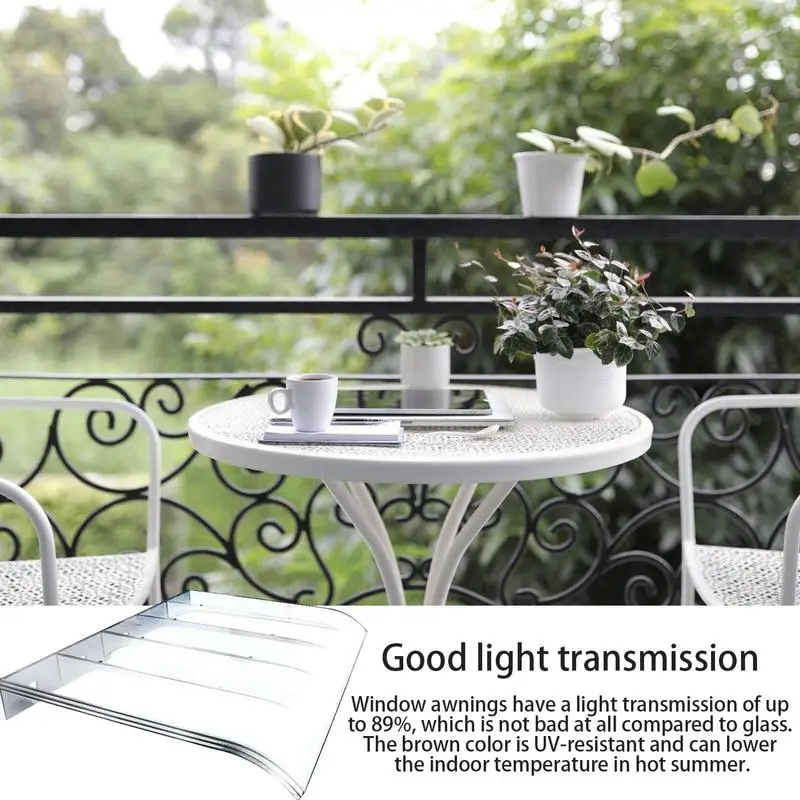 Window Awnings Exterior Transparent Canopy Outdoor Patio Front Door Awning Canopy Patio Awning Windproof 40x40/40x50cm window awning
