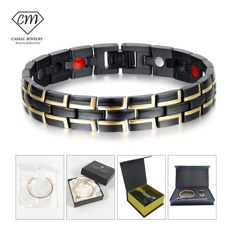 Fashion Health Energy Bracelet Bangle Men Black Jewelry Titanium Stainless  Steel Bio Magnetic Bracelet For Man From Huacheng01, $7.75 | DHgate.Com