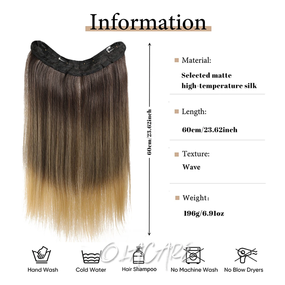 Curly Wavy Omber Brown Blonde Synthetic Hair Extensions