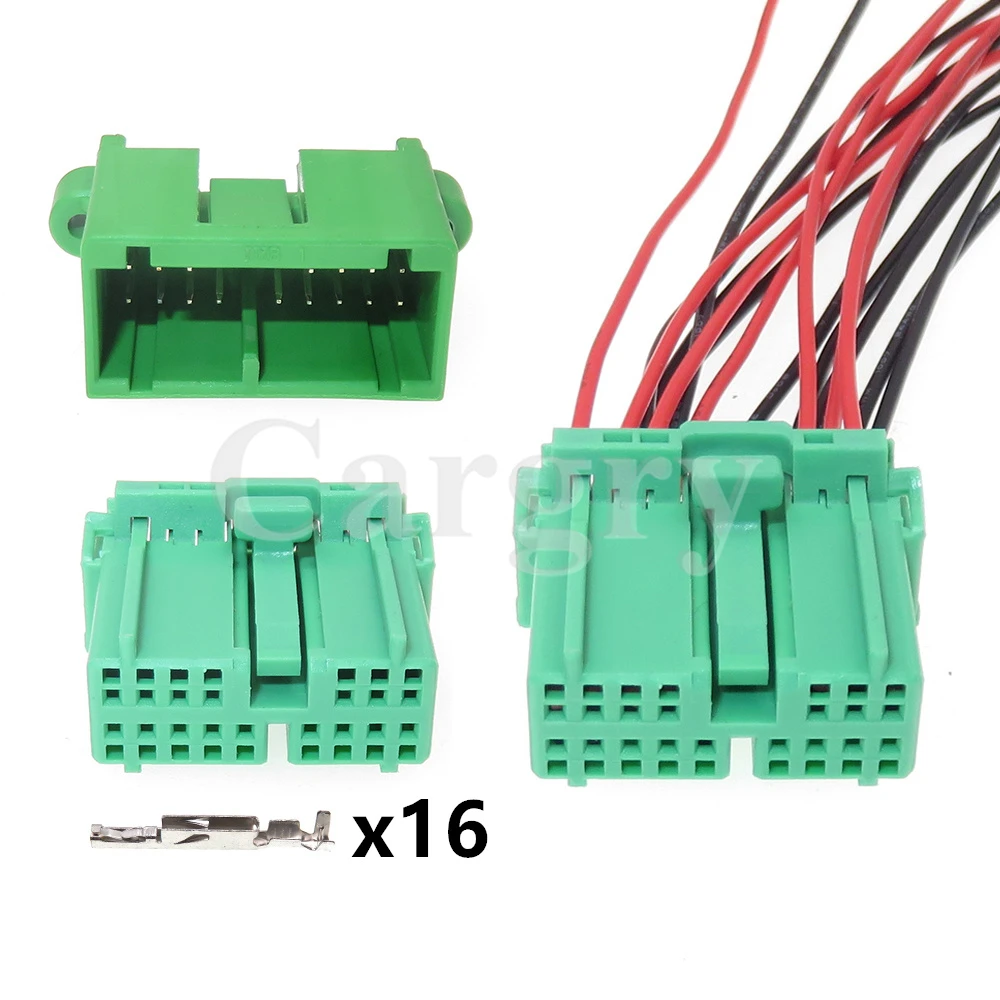 

1 Set 16P IL-AG5-16P-D3T2 IL-AG5-16S-D3C1 Auto Starter Wiring Terminal Unsealed Socket Green Car PCB Connector