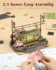 Robotime 3D Puzzles Sakura Journey DIY Model Building Toy with LED Light Wooden Craft Kits Tram Hobby for Kids Brain Teaser Gift 6