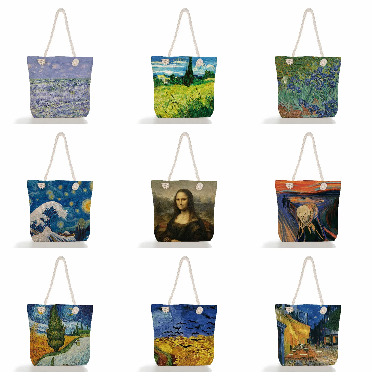 

Eco Large-capacity Female Casual Eco Reusable Van Gogh Shopping Bag Art Women Shoulder Bag Graphic Tote Bag Harajuku Shopper Bag