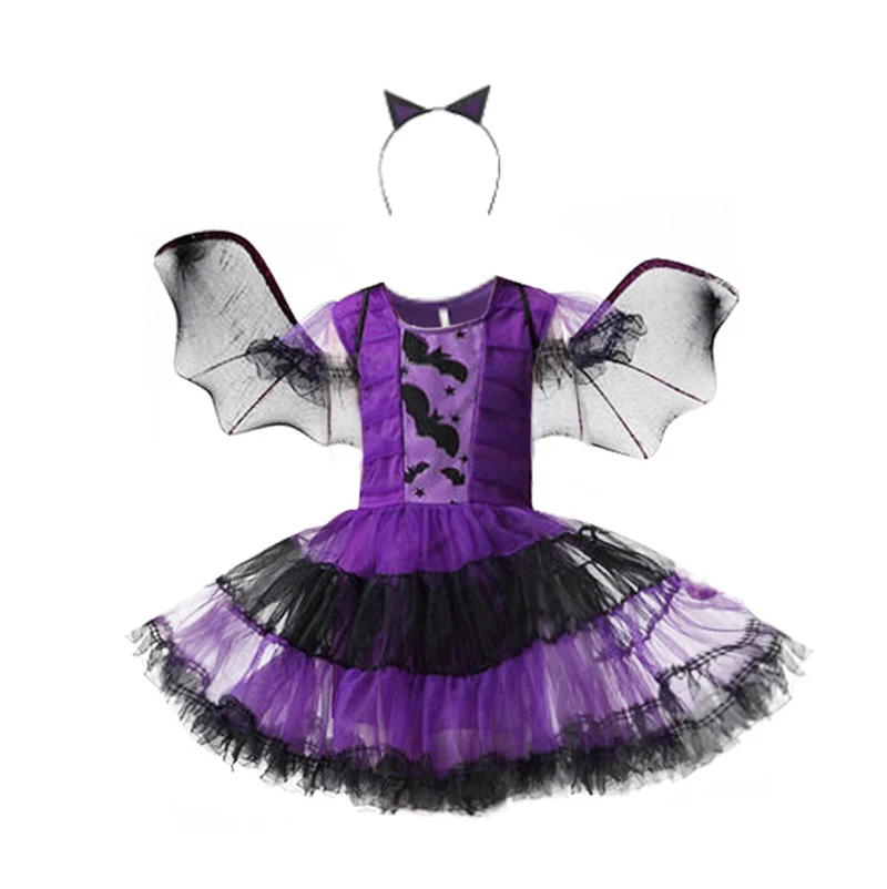 thumbnail image 1 of 2024 Vestido de fiesta de bruja para niñas y niños, disfraz de calabaza, bata para niños, vestido con tutú, sombrero de bruja para fiesta de carnaval de Purim, 1 of 5