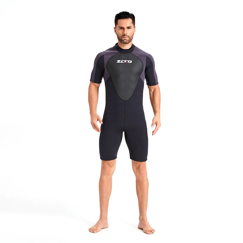 Diving Suit 3MM Neoprene Men's Short Sleeve  Scuba Wetsuit Surfing Snorkeling  Sun Protection Warm Cold-proof Diving Suit 4