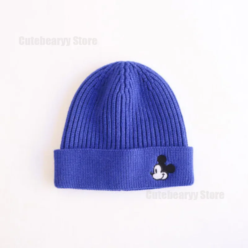 Disney Mickey Mouse Cartoon Embroidery Baby Hat Soft Warm Kids Boys Girls Cap Beanie Autumn Winter Knitted Children Hat gorras