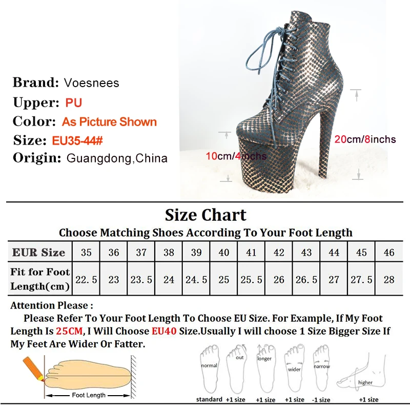 Shinny PU 20CM/8Inch Pole Dance Short Boots Platform Stripper Heels Women Ankle Boots Lace-up Zip Nightclub Lady Knight Boots
