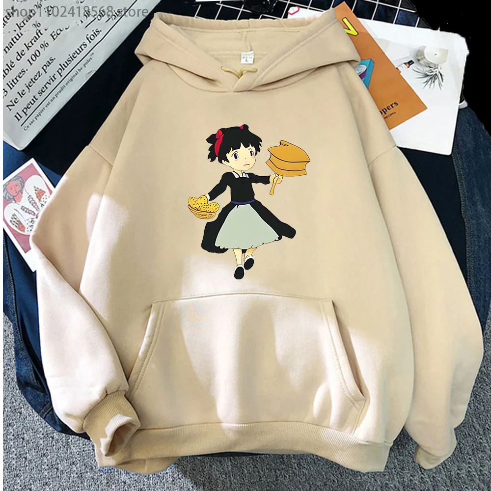 

Cartoon Anime Print Hoodies Kiki's Delivery Service Sweatshirt Winter Clothes Women Fleece Hoody Men Pullover Unisex Fleece Coat