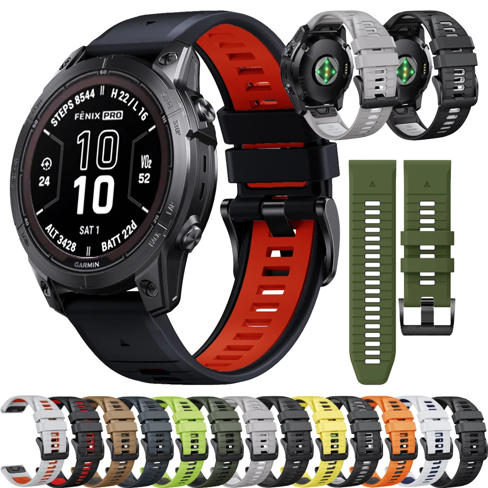 

Ремешок спортивный для Garmin Fenix 7 7X 6 6X Pro 5X 5 Plus 3 3HR 945, силиконовый браслет для наручных часов Enduro Epix Gen2 Quickfit, 26 мм 22 мм