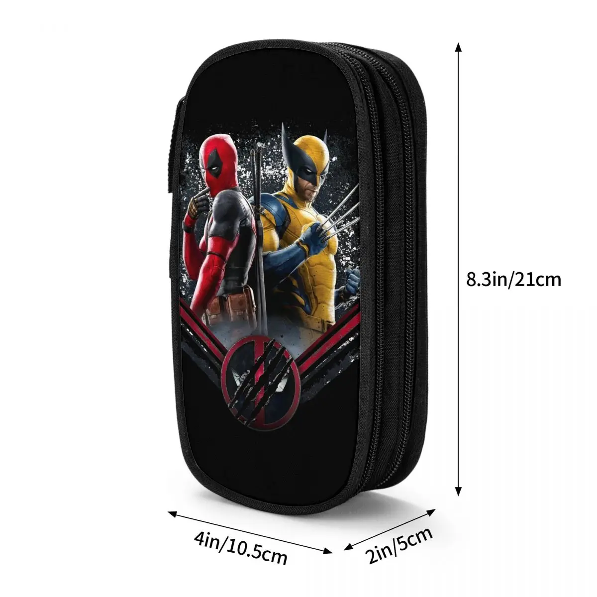 Pencil Cases Deadpool & Wolverine Side-by-Side Claw Icon Pencil Cases Big Capacity Bag Office Gifts Stationery