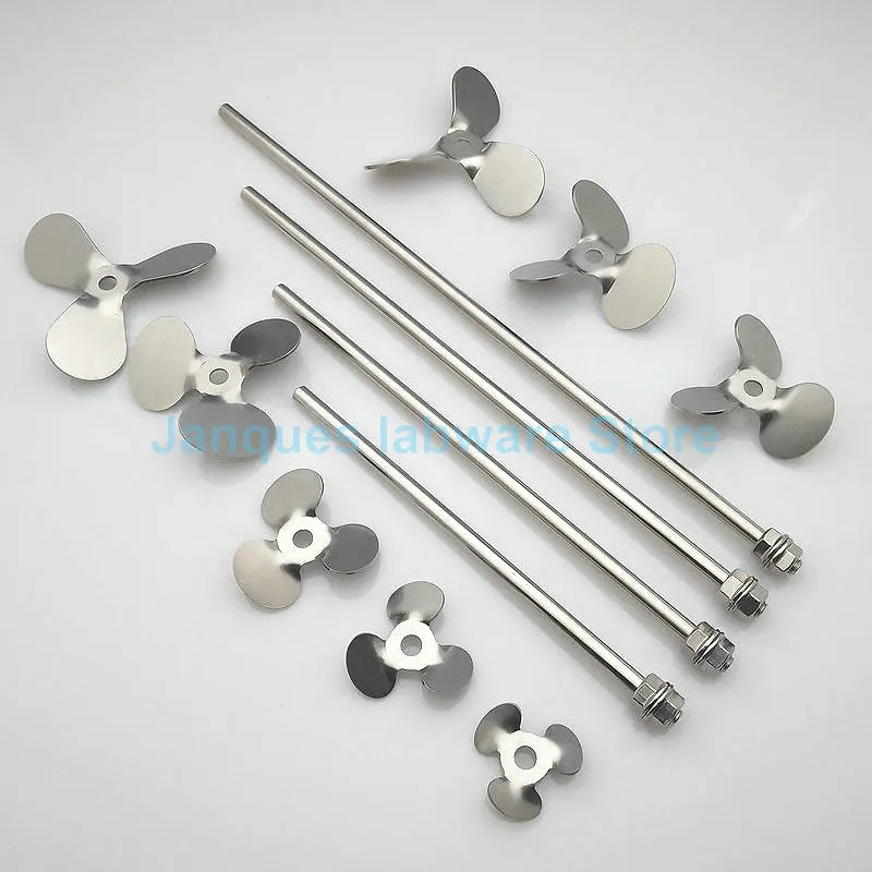 Stainless Steel Stirrer Foldable Stirring Paddle 1pc Lab OD 40mm to 120mm304 Stainless steel three-leaf type Stirring Blade or 1pc length 200 to 500mm Stirring Dispersing Rod