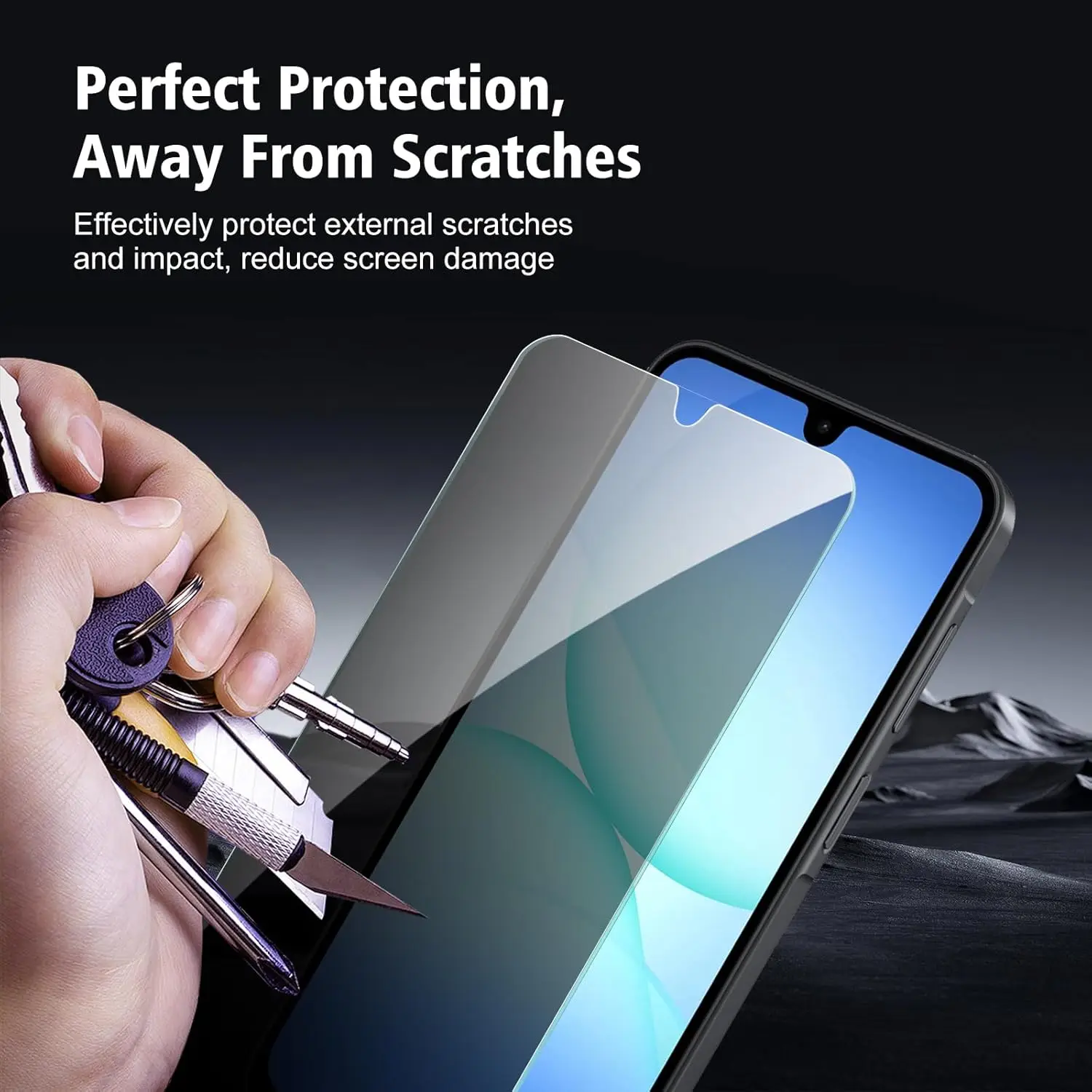 Anti-Spy Tempered Glass Privacy Screen Protector for Smartphones (1-4 Pack)