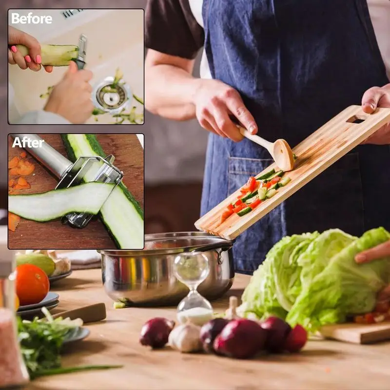 Pelapatate Professionale Per Verdure, Pelapatate, Pelapatate Per Mele Con Lama Seghettata In Acciaio Inox E Impugnatura Ergonomica Antiscivolo Per Verdure Carote Pomodori Arance 87063380