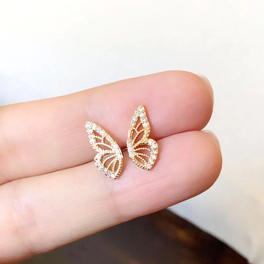 Gold Stud Butterfly Earrings, Silver Tiny Butterfly Stud,Dainty Butterfly Earrings, Mother's Day Gift, Women, Mom Jewelry, For Love PSBE1