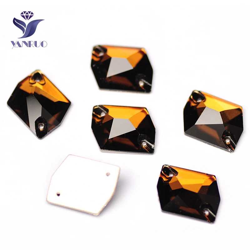 

YANRUO 3265 All Sizes Smoked Topaz Cosmic Top Quality Flat Back Rhinestone Crystal Strass Sew On Stones For Clothes