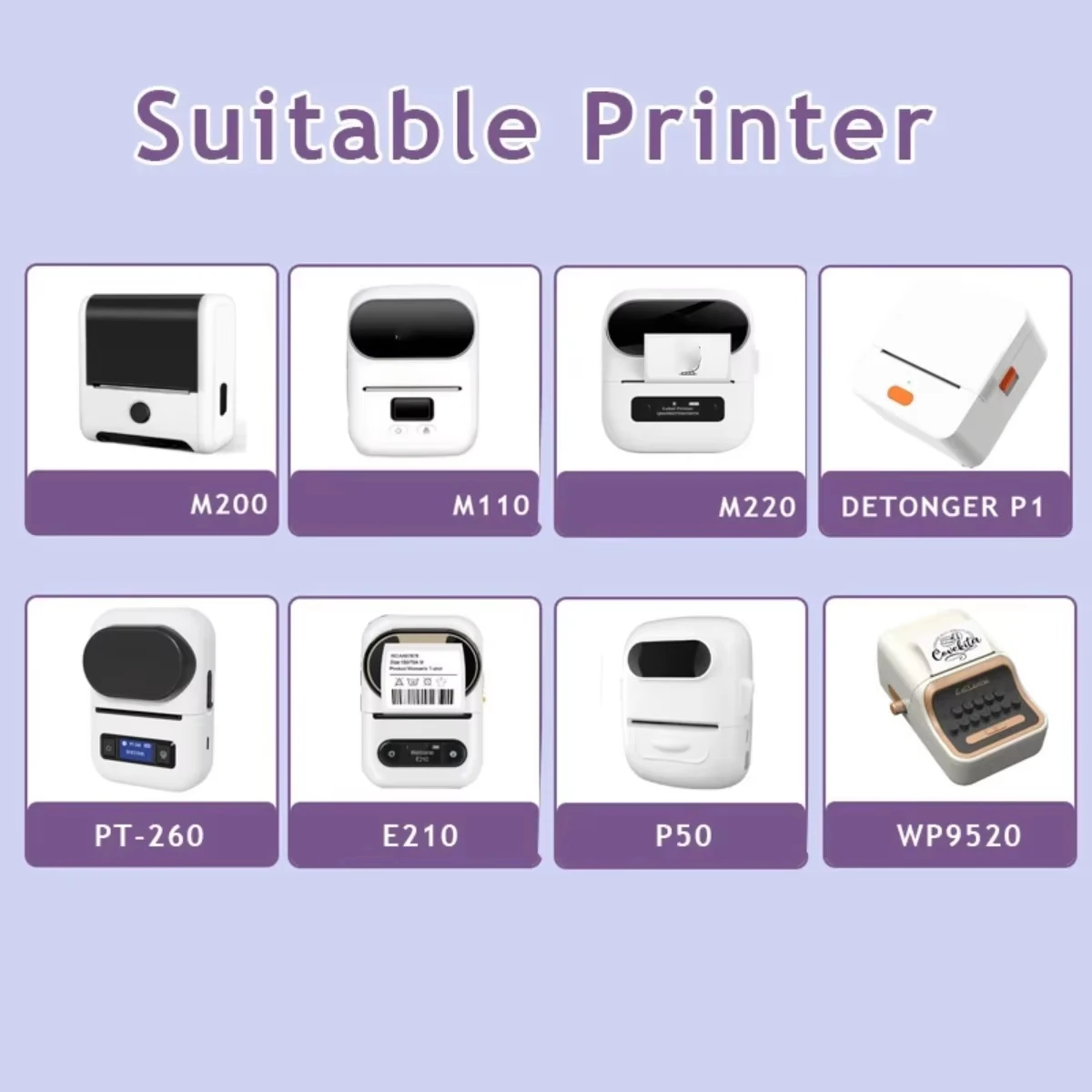 Adhesive Square/Round Labels for Phomemo M110/M120/M200/M220/M221 Multi-Purpose for Business Kitchen