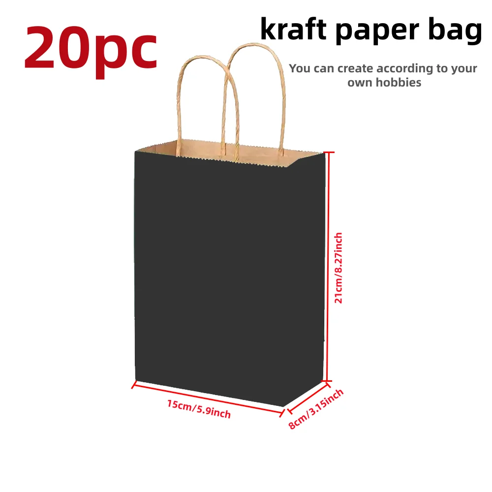 Versatile Brown Kraft Paper Gift Bag with Handle