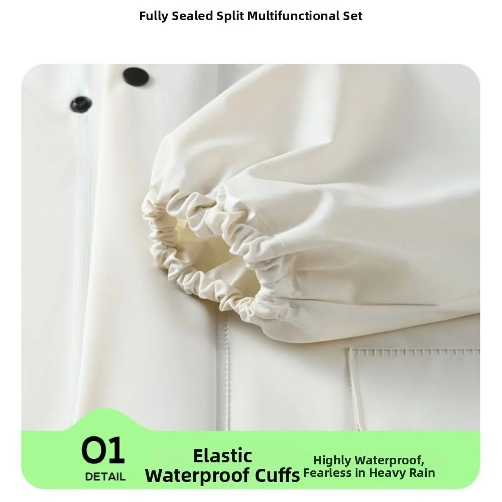 Description Picture 3 of itemWith Reflective Strips Raincoat Rain Pants Suit Waterproof Professional Motorcycle Rain Jackets Soft Heavy Rainproof Suit