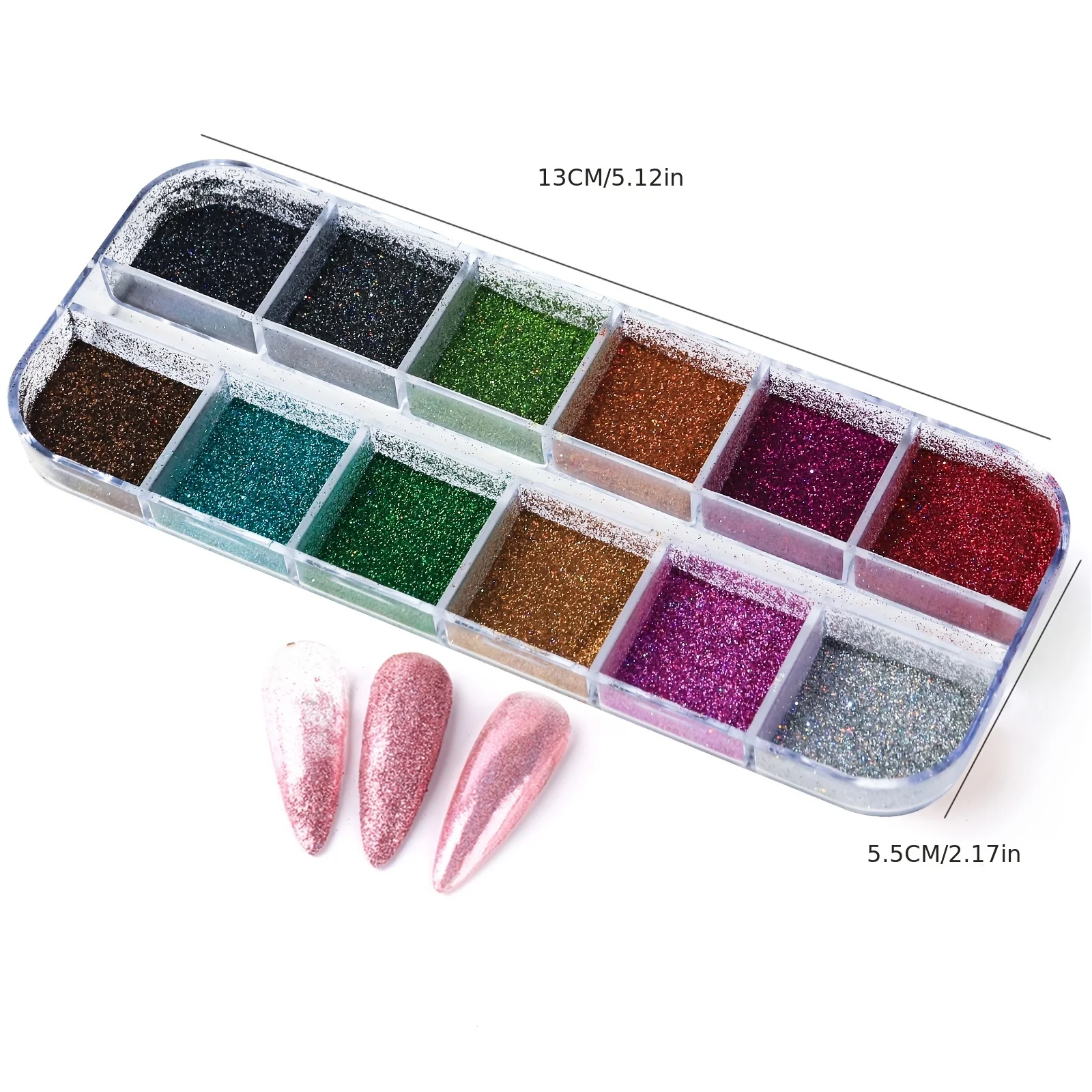 Holographic Powder Set Holo Silver Rub Dust Black Pink Chrome Nail Glitter Powder Laser Pigment For Nail DIY Manicure - 5