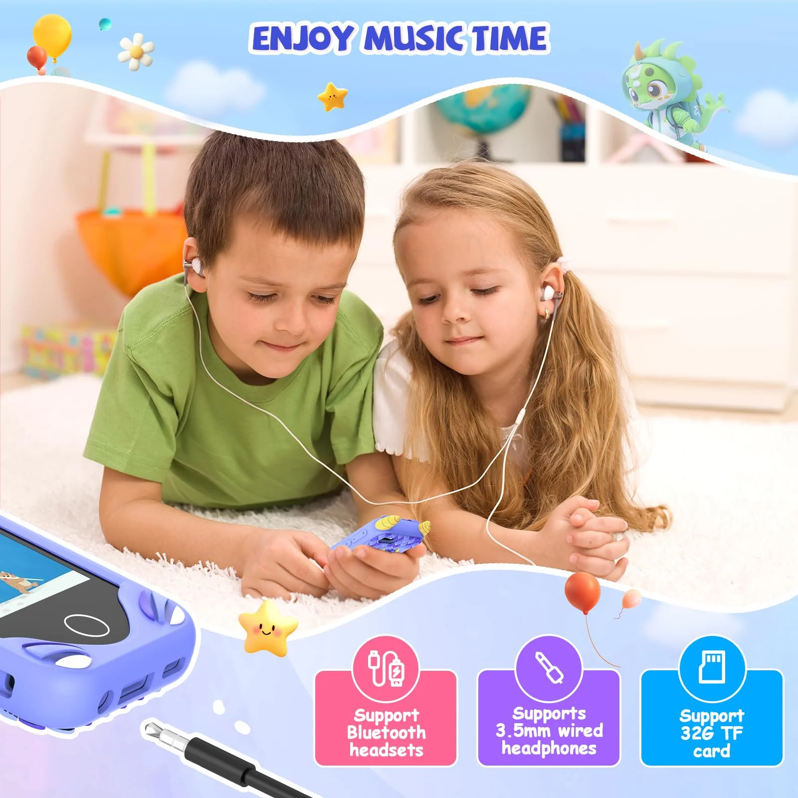 Nuovi bambini Smart Phone Giocattolo per bambini Mini Smart Phone Giocattoli 28 giochi Doppia fotocamera Lettore video musicale Ragazzi Ragazze Regali di compleanno - immagine 3