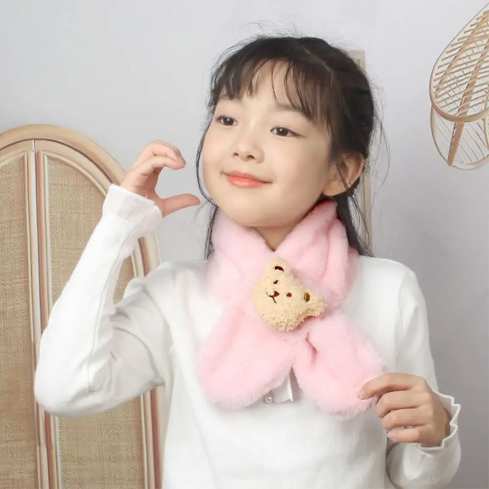 패션 따뜻한 어린이 겨울 스카프 플러시 두꺼운 목 워머 귀여운 부드러운 플러시 스카프 소년 소녀용