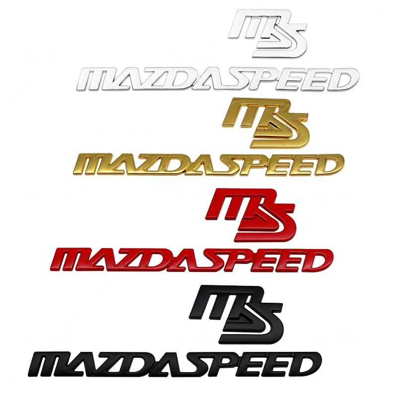 

3D Metal Car Sticker MS MAZDASPEED Logo Emblem Decal For Mazda 2 3 5 6 CX-5 CX-7 323 Axela Atenza Auto Body Rear Trunk Styling