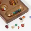 Mancala Game African Gem Chess Barn game with  Glass Stones Household Interactive Toys for Parents and Kids 3