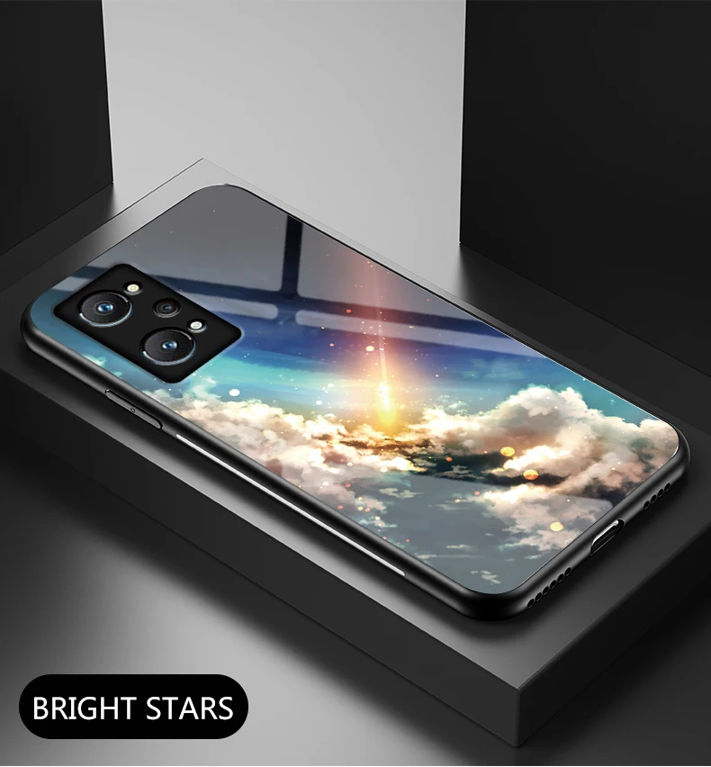 fir Realme Neo 3 Cover DECLAREYAO Glas Hard Coque Fir Realme GT Neo 2 GT Case Temperéiert Glas Silikon Soft Edge Bac_voghion.com