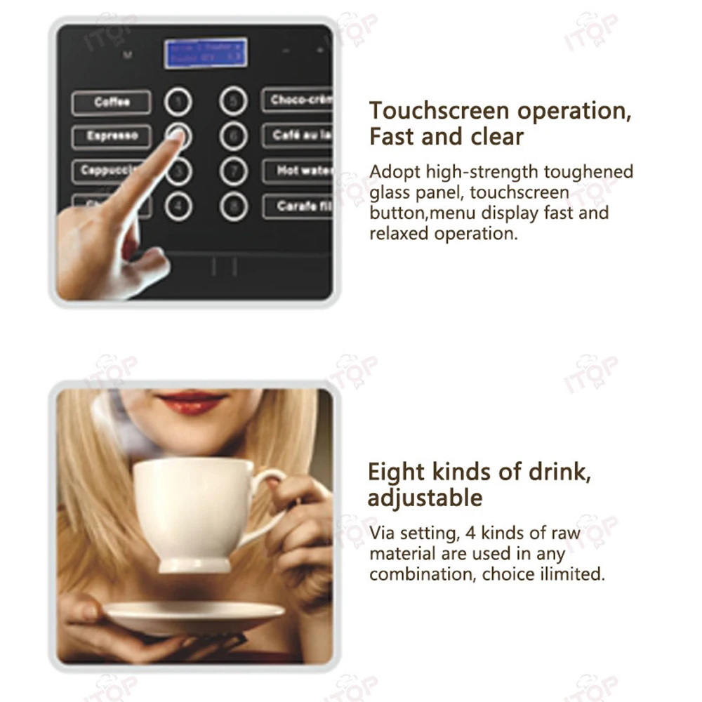 ITOP Instant Beverage Machine Commercial Hot Chocolate Dispenser for Hotel/ Office for Despensing White Coffee, Mochaccino etc