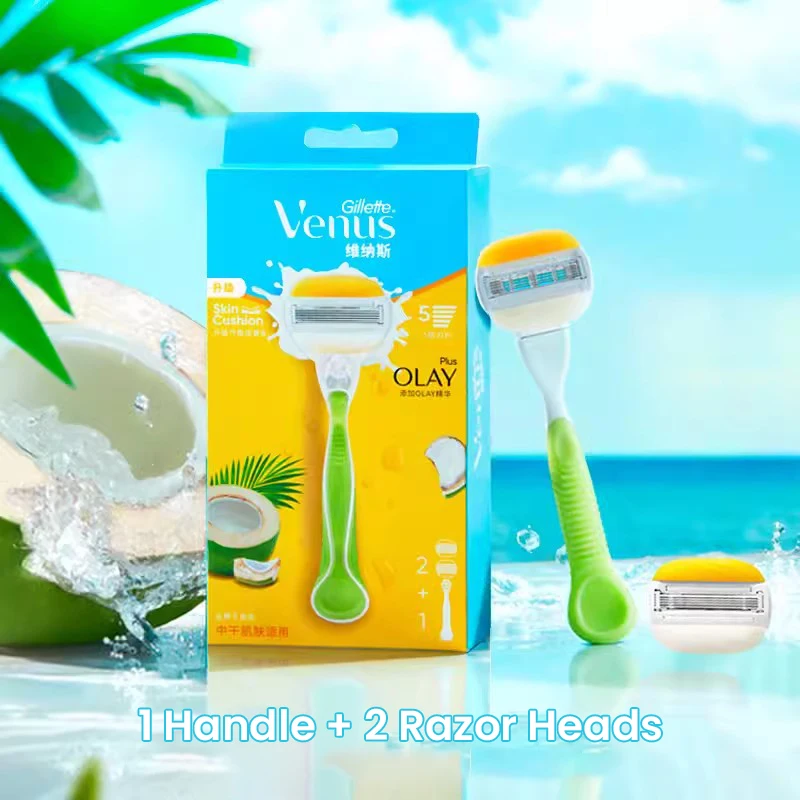 Rasoio Da Donna Gillette Venus Series Coconut-Scent Girl Body Hair Remover Rasoio Da Donna 1 Razor-Handle 2 Razor-Head