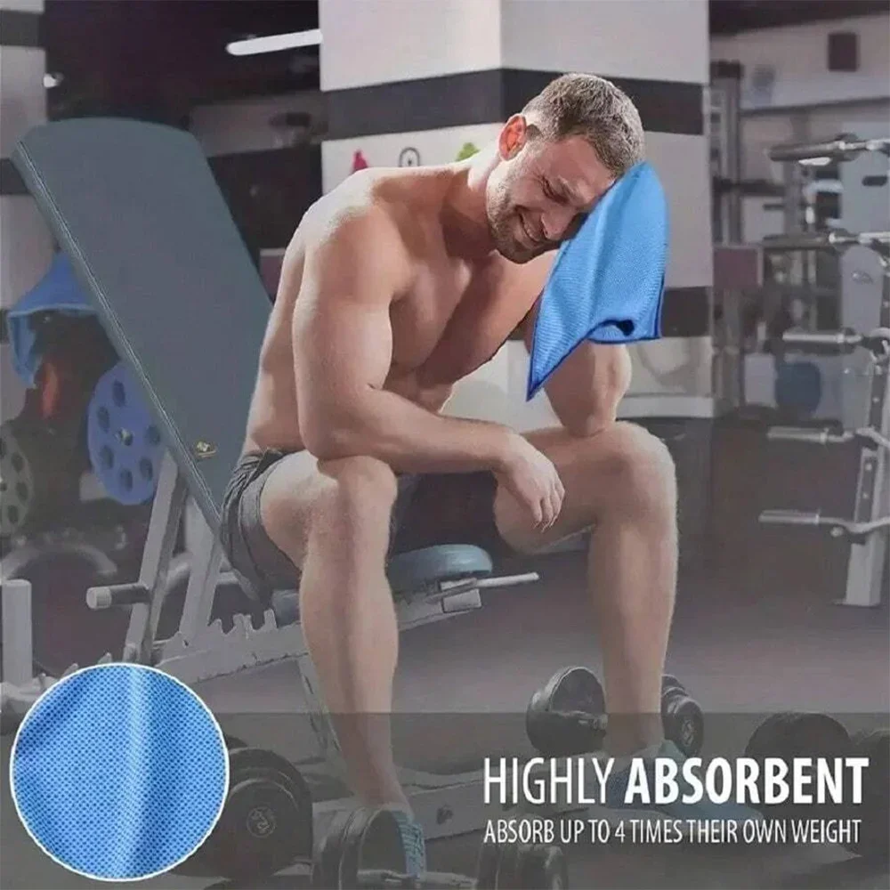 Ice Silk Towel Breathable Cooling Quick-Drying Towel Sports Towel with Silicone Bag Portable Towel Running Swim Gym Yoga Towel