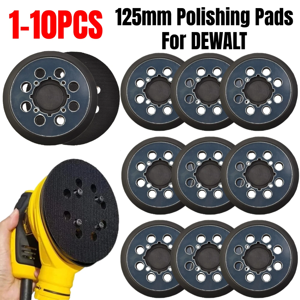 

1-10PCS 125mm 5 Inch Sander Pad 8-Hole Abrasive Wheel Hook & Loop Polishing Backing Pads Grinding Tools For DWE6423
