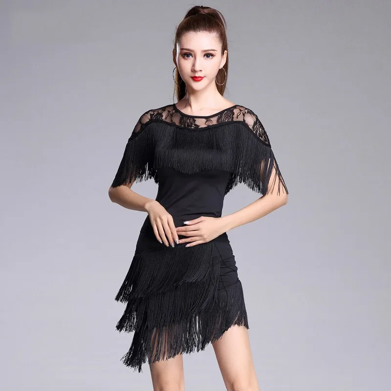 

Latin Dance Clothing Female Adult Suit Performance Clothing Competition Clothing New Fringed Skirt Dance Clothing