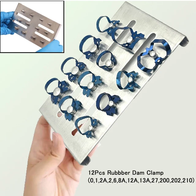 1 Set Dental Endodontic Rubber Dam Clamps Restorative Clips Dam Clamp Dental Stainless Steel Tray Holder Dentist Equipment