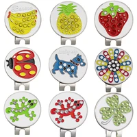 1pc Golf Markers Ball Mark Hat Clips Cute Cartoon Banana Strawberry Clover Gecko Ladybird Putting Green Position Plus Magnetic 1