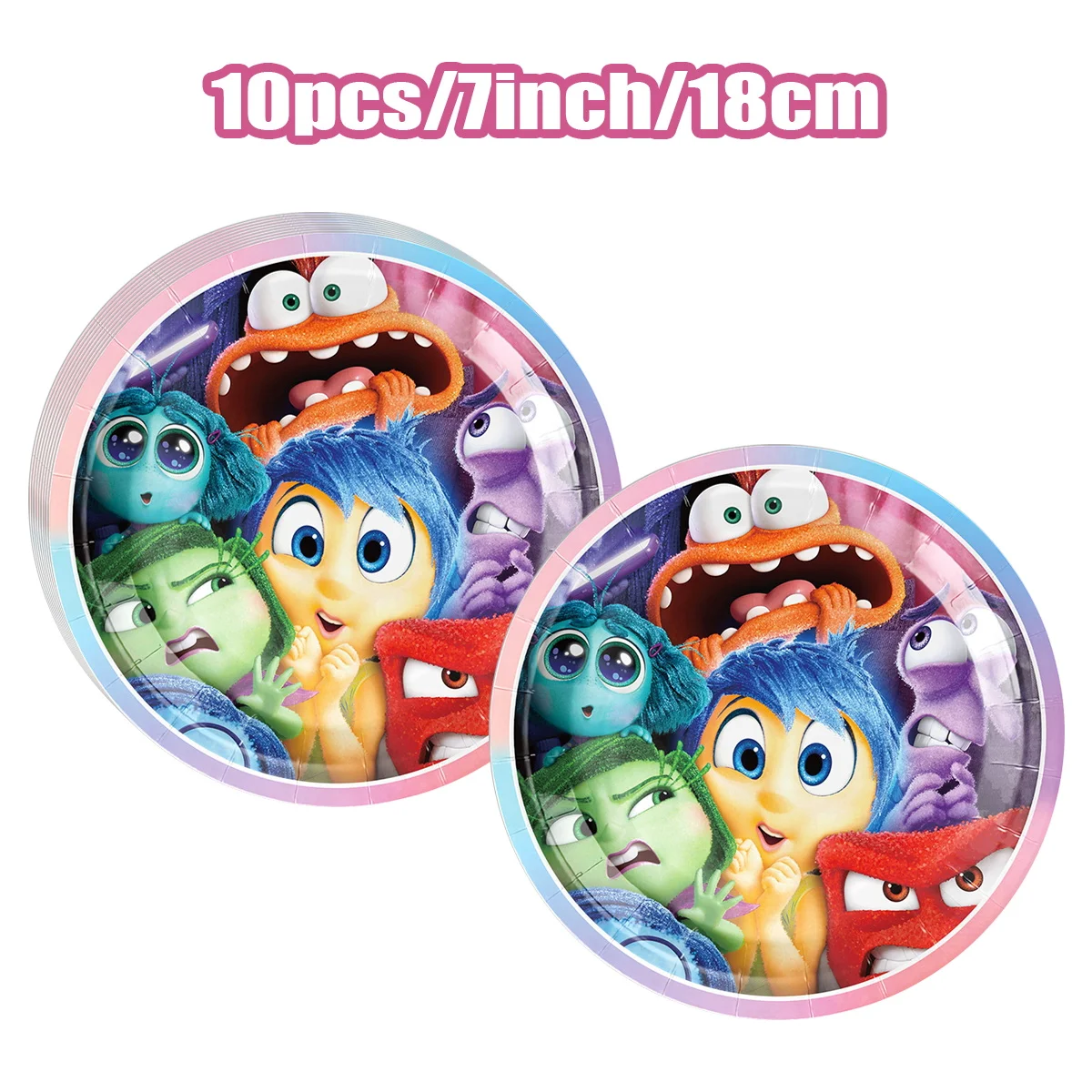 thumbnail image 1 of Nuevo fondo de cumpleaños de Disney Inside Out 2, globos, kit de suministros de decoración para fiestas Inside Out, vasos de papel, platos, servilletas, juego de decoración para niños, 1 of 5