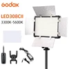 Godox LED Video Light LED308 LED308C II 3300K-5600K Photography Lamp + 2M Light Stand +NP550 750 950 Battery For Photo Studio 1