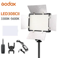 Godox LED Video Light LED308 LED308C II 3300K-5600K Photography Lamp + 2M Light Stand +NP550 750 950 Battery For Photo Studio 1