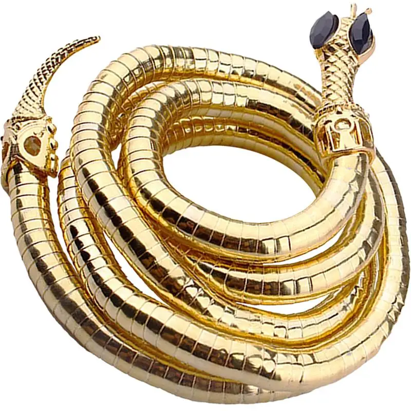 Flexible Bendable Snake Bracelet Neck Collar Choker Snake Necklace Egyptian Costume Rhinestones Snake Bangle Cuff Bracelet