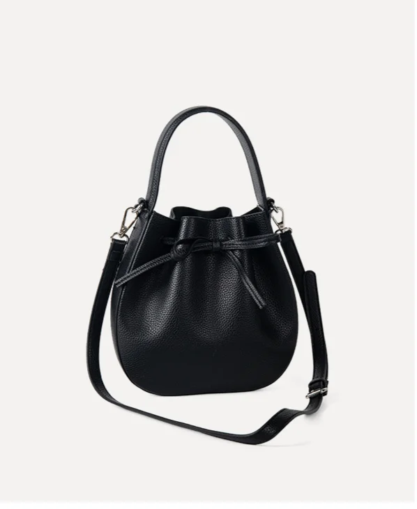 Borsa a tracolla donna, borsa a secchiello in pelle morbida fiocco_voghion.com