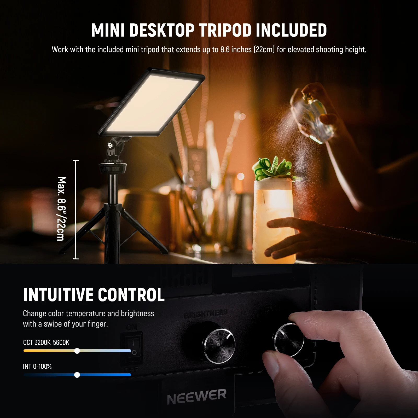รูปสินค้า NEEWER แผงแสง LED วิดีโอ สำหรับกล้อง DSLR พร้อมขาตั้ง