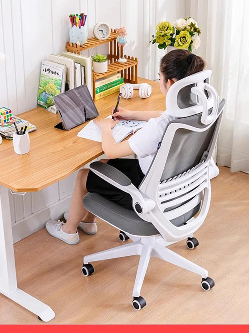 

Ergonomic Mobile Office Chair Mesh Nylon Leg Computer Office Chair Study Living Room Vanity Silla Gamer Office Furniture LVOC