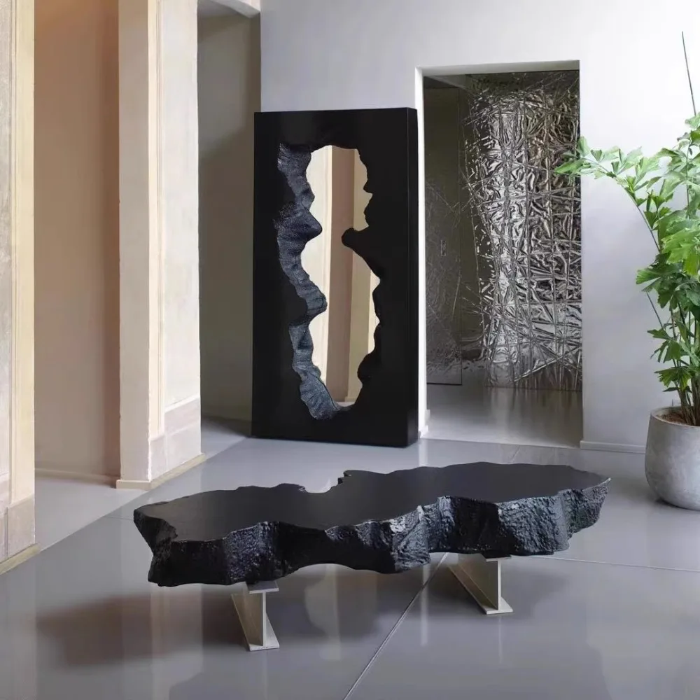 

Large Black Hotel Coffee Table Theater Design Designer Antique Coffee Table Irregular Breakfast Creative Mesa Auxiliar Furniture